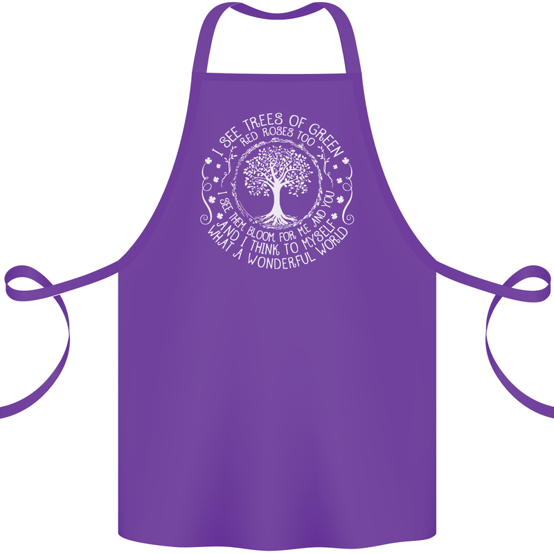 Trees Of Green Cotton Apron 100% Organic Purple