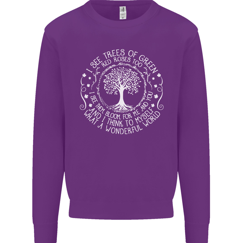 Trees Of Green Kids Sweatshirt Jumper Purple