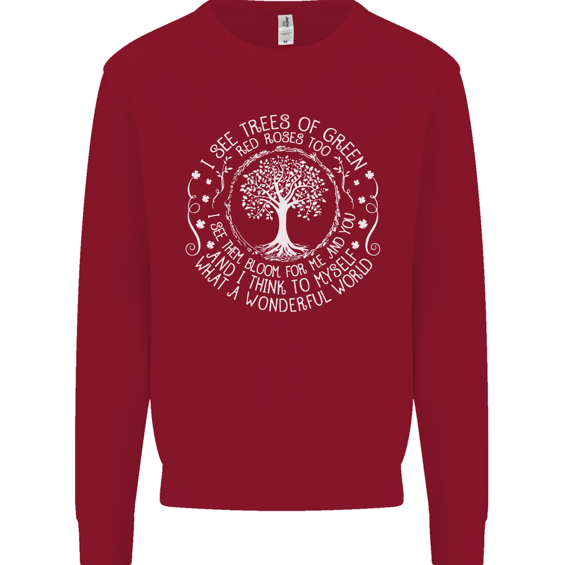 Trees Of Green Kids Sweatshirt Jumper Red