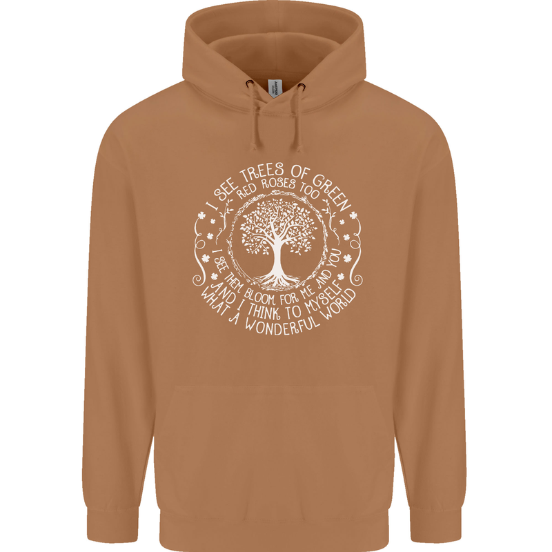 Trees Of Green Mens 80% Cotton Hoodie Caramel Latte