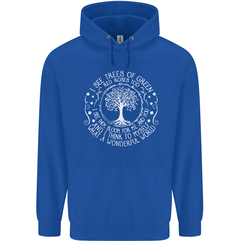 Trees Of Green Mens 80% Cotton Hoodie Royal Blue