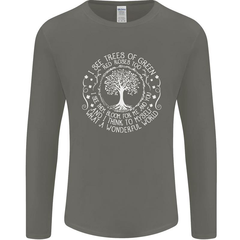 Trees Of Green Mens Long Sleeve T-Shirt Charcoal