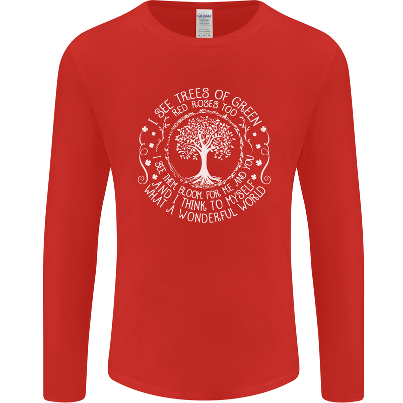 Trees Of Green Mens Long Sleeve T-Shirt Red