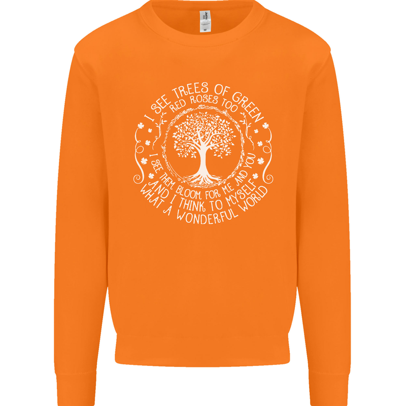 Trees Of Green Mens Sweatshirt Jumper Orange