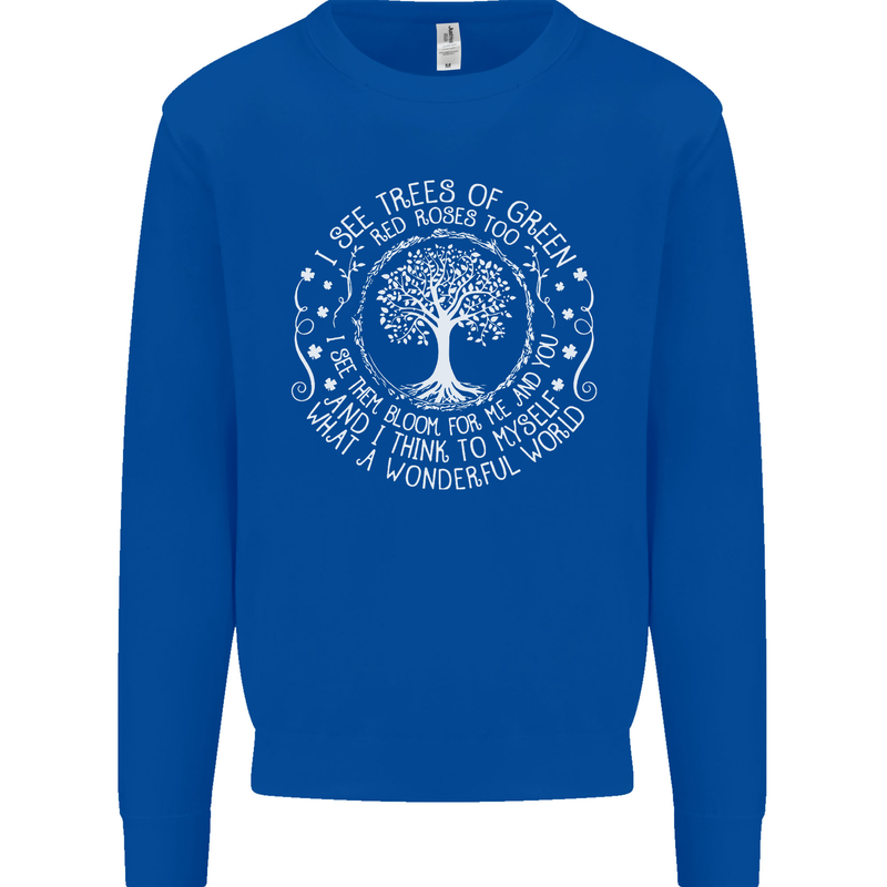 Trees Of Green Mens Sweatshirt Jumper Royal Blue