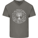 Trees Of Green Mens V-Neck Cotton T-Shirt Charcoal