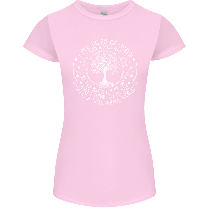 Trees Of Green Womens Petite Cut T-Shirt Light Pink
