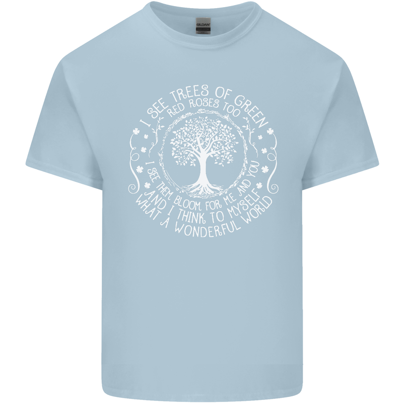 Trees What a Wonderful World Environment Kids T-Shirt Childrens Light Blue