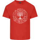 Trees What a Wonderful World Environment Kids T-Shirt Childrens Red