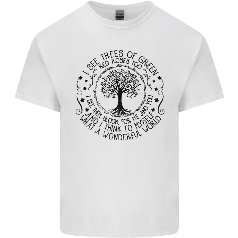 Trees What a Wonderful World Environment Kids T-Shirt Childrens White