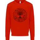 Trees What a Wonderful World Environment Mens Sweatshirt Jumper Bright Red