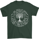 Trees What a Wonderful World Environment Mens T-Shirt Cotton Gildan Forest Green