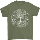 Trees What a Wonderful World Environment Mens T-Shirt Cotton Gildan Military Green