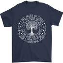 Trees What a Wonderful World Environment Mens T-Shirt Cotton Gildan Navy Blue