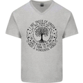 Trees What a Wonderful World Environment Mens V-Neck Cotton T-Shirt Sports Grey
