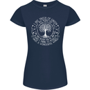 Trees What a Wonderful World Environment Womens Petite Cut T-Shirt Navy Blue