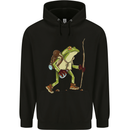Trekking Hiking Rambling Frog Toad Funny Childrens Kids Hoodie Black
