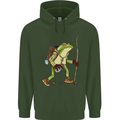Trekking Hiking Rambling Frog Toad Funny Childrens Kids Hoodie Forest Green