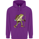 Trekking Hiking Rambling Frog Toad Funny Childrens Kids Hoodie Purple