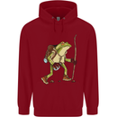 Trekking Hiking Rambling Frog Toad Funny Childrens Kids Hoodie Red