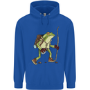 Trekking Hiking Rambling Frog Toad Funny Childrens Kids Hoodie Royal Blue