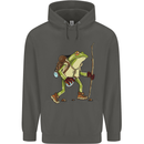 Trekking Hiking Rambling Frog Toad Funny Childrens Kids Hoodie Storm Grey