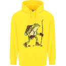 Trekking Hiking Rambling Frog Toad Funny Childrens Kids Hoodie Yellow