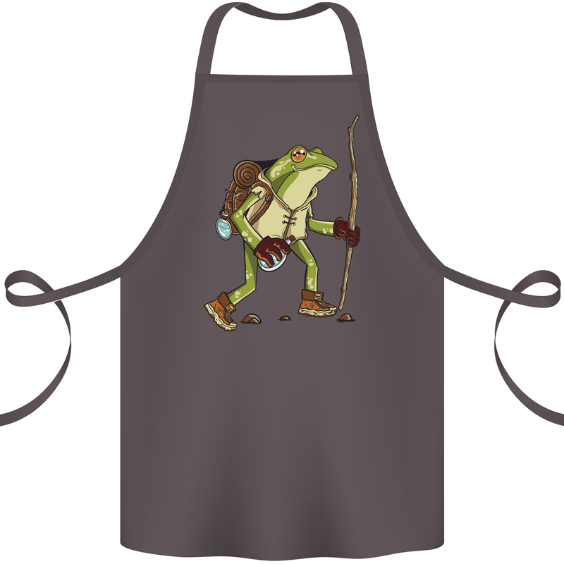 Trekking Hiking Rambling Frog Toad Funny Cotton Apron 100% Organic Dark Grey