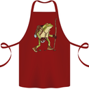 Trekking Hiking Rambling Frog Toad Funny Cotton Apron 100% Organic Maroon