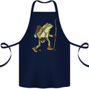 Trekking Hiking Rambling Frog Toad Funny Cotton Apron 100% Organic Navy Blue