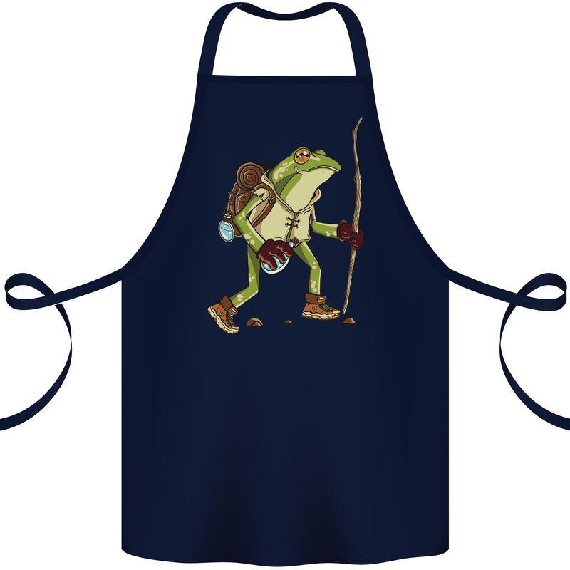 Trekking Hiking Rambling Frog Toad Funny Cotton Apron 100% Organic Navy Blue