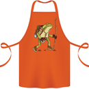 Trekking Hiking Rambling Frog Toad Funny Cotton Apron 100% Organic Orange
