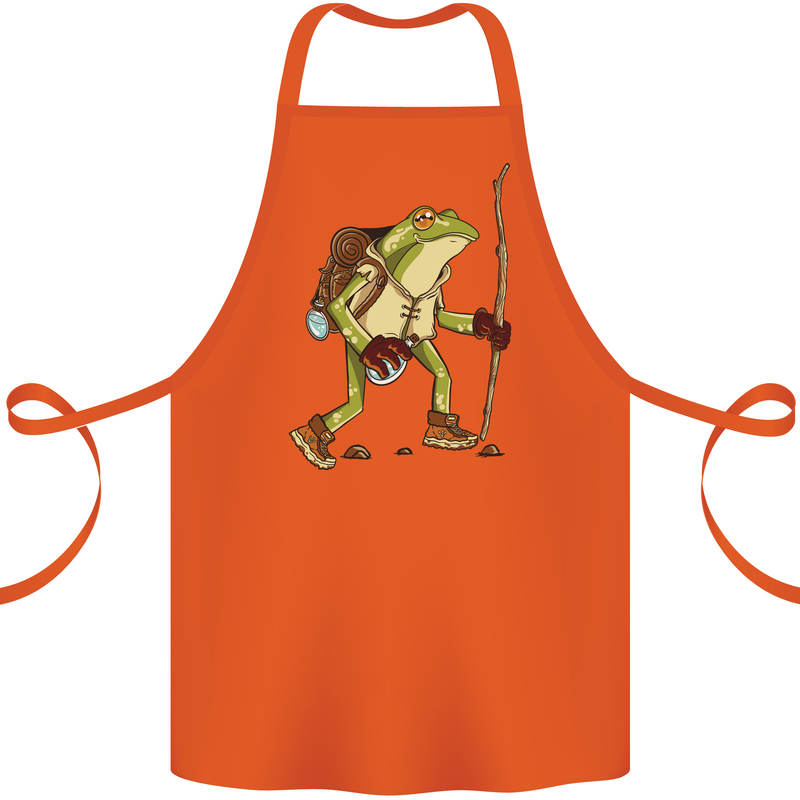 Trekking Hiking Rambling Frog Toad Funny Cotton Apron 100% Organic Orange