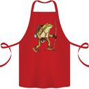 Trekking Hiking Rambling Frog Toad Funny Cotton Apron 100% Organic Red