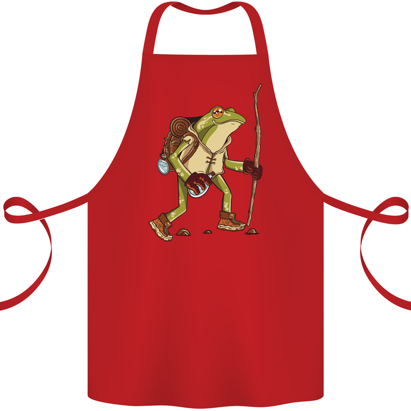 Trekking Hiking Rambling Frog Toad Funny Cotton Apron 100% Organic Red