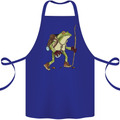 Trekking Hiking Rambling Frog Toad Funny Cotton Apron 100% Organic Royal Blue