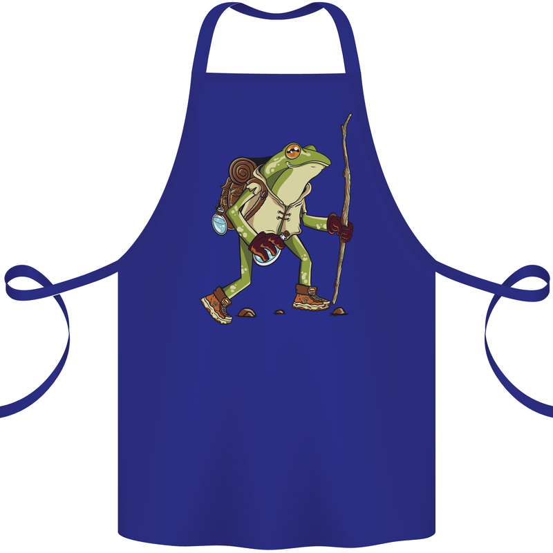 Trekking Hiking Rambling Frog Toad Funny Cotton Apron 100% Organic Royal Blue