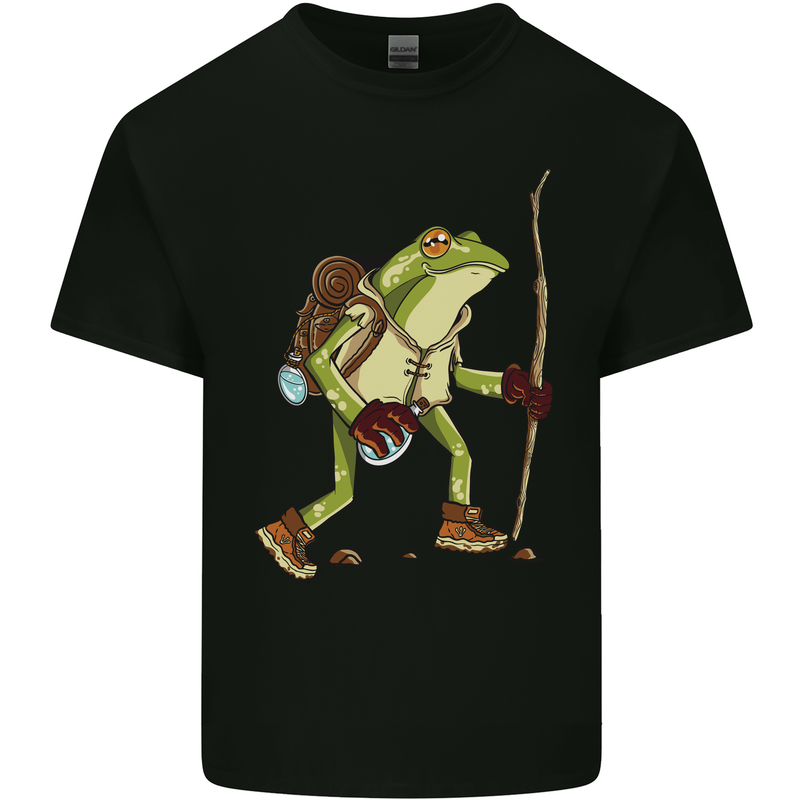 Trekking Hiking Rambling Frog Toad Funny Kids T-Shirt Childrens Black