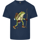 Trekking Hiking Rambling Frog Toad Funny Kids T-Shirt Childrens Navy Blue