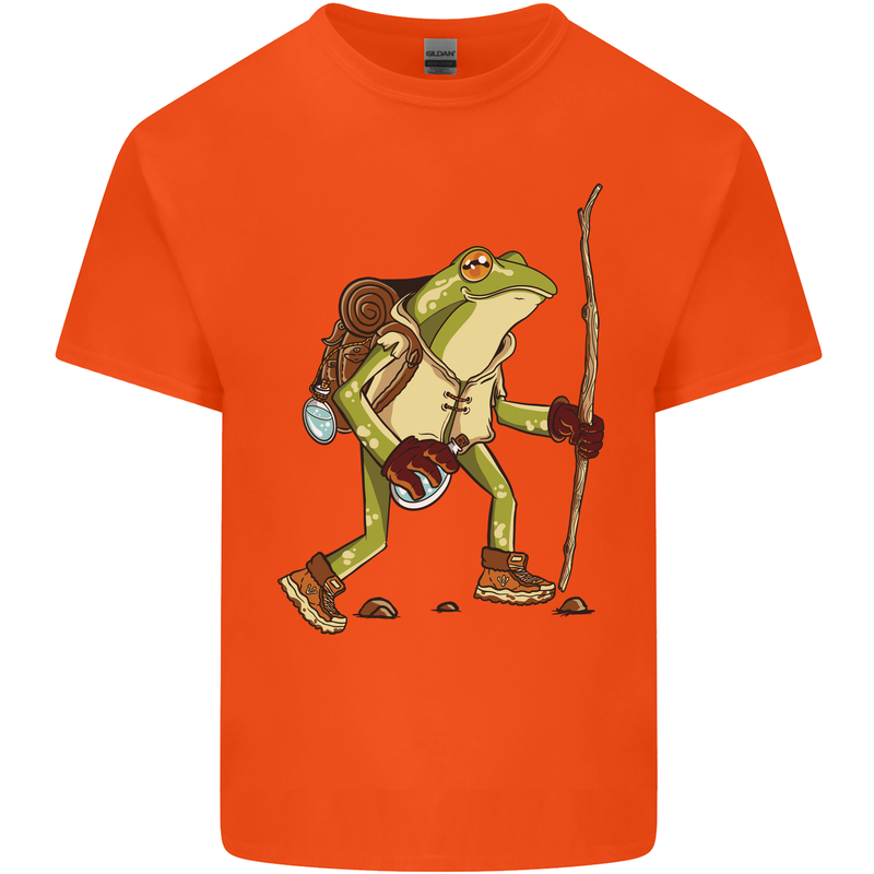 Trekking Hiking Rambling Frog Toad Funny Kids T-Shirt Childrens Orange
