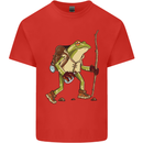 Trekking Hiking Rambling Frog Toad Funny Kids T-Shirt Childrens Red