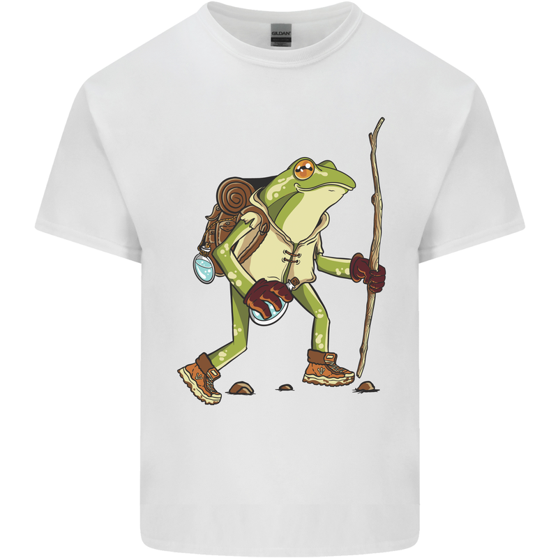 Trekking Hiking Rambling Frog Toad Funny Kids T-Shirt Childrens White