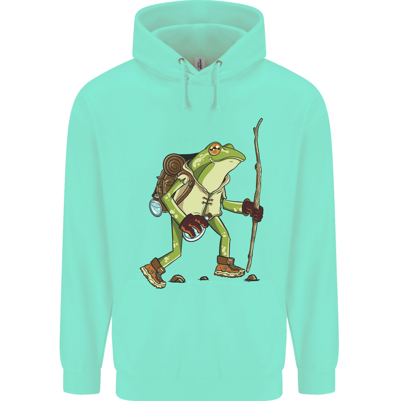 Trekking Hiking Rambling Frog Toad Funny Mens 80% Cotton Hoodie Peppermint