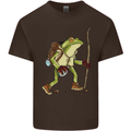 Trekking Hiking Rambling Frog Toad Funny Mens Cotton T-Shirt Tee Top Dark Chocolate