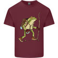 Trekking Hiking Rambling Frog Toad Funny Mens Cotton T-Shirt Tee Top Maroon