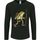 Trekking Hiking Rambling Frog Toad Funny Mens Long Sleeve T-Shirt Black