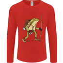 Trekking Hiking Rambling Frog Toad Funny Mens Long Sleeve T-Shirt Red