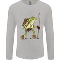 Trekking Hiking Rambling Frog Toad Funny Mens Long Sleeve T-Shirt Sports Grey