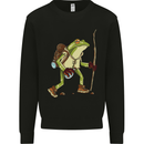 Trekking Hiking Rambling Frog Toad Funny Mens Sweatshirt Jumper Black