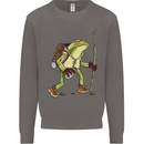 Trekking Hiking Rambling Frog Toad Funny Mens Sweatshirt Jumper Charcoal